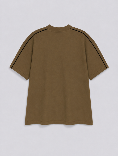 "Difference" Drop-Shoulder Tee Camel Brown