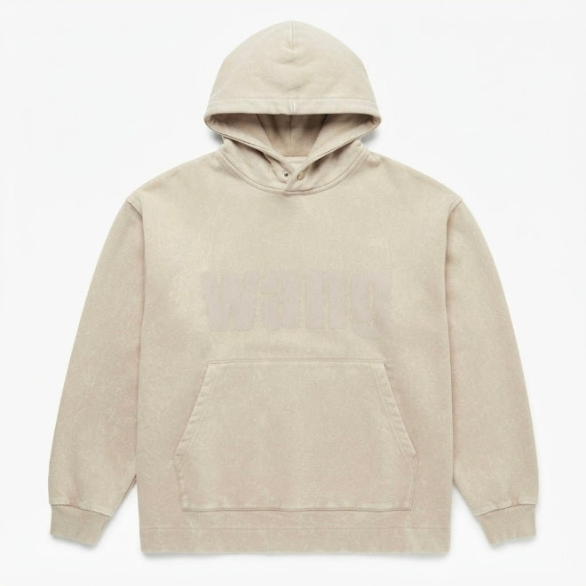 Vintage Oatmeal  Oversized Distressed Pullover Hoodie