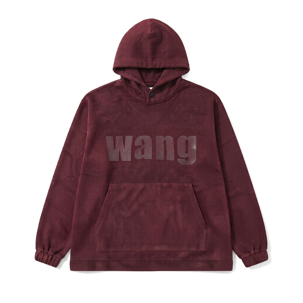 Vintage Wine Oversized Distressed Pullover Hoodie