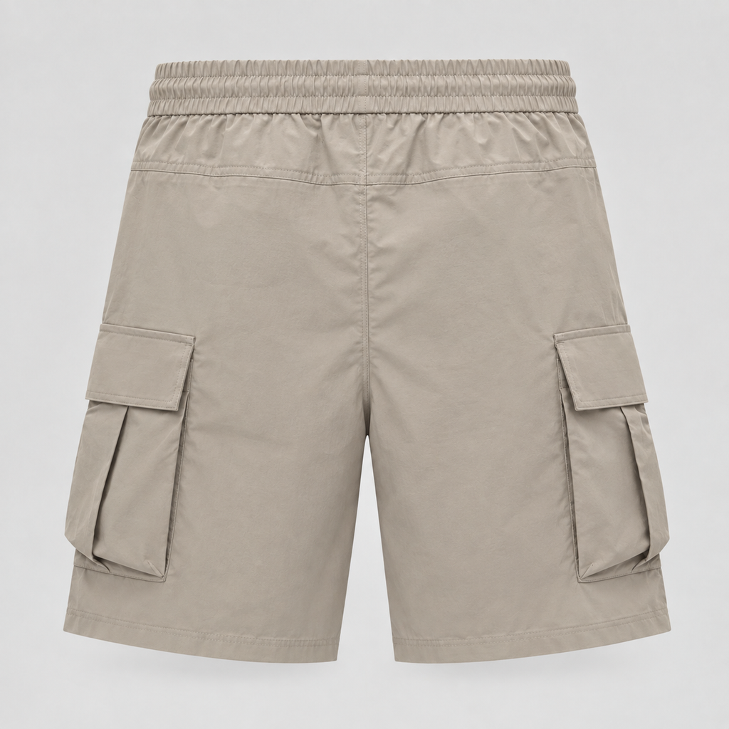 Desert Sand Utility Pleated Cargo Shorts