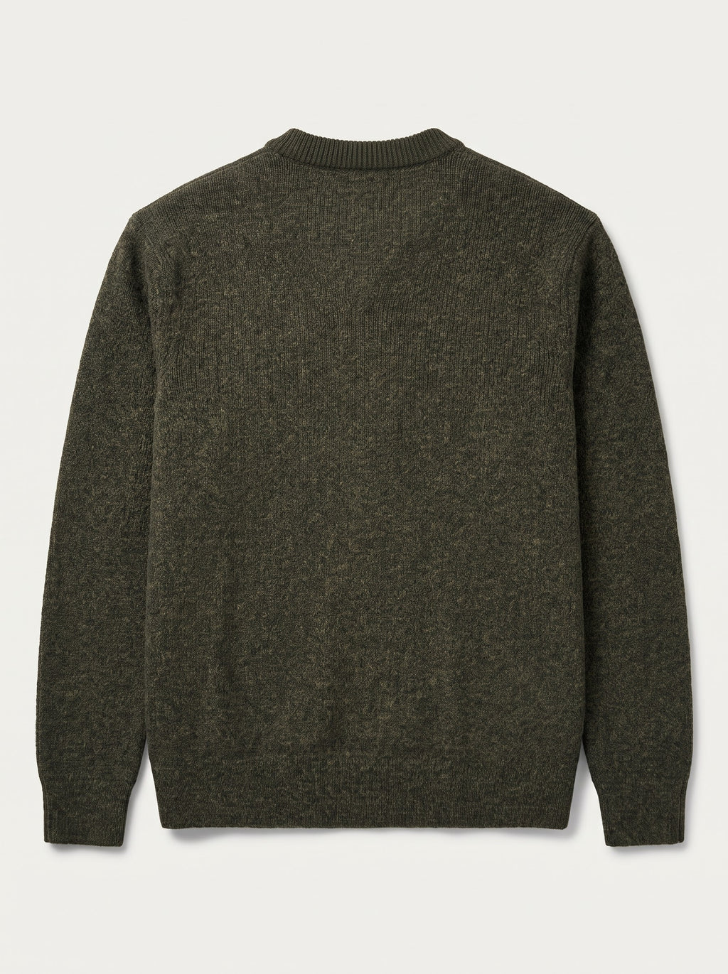 Olive Green Textured V-Notch Layered Knit