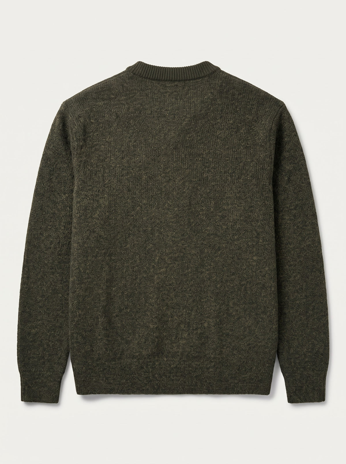 Olive Green Textured V-Notch Layered Knit
