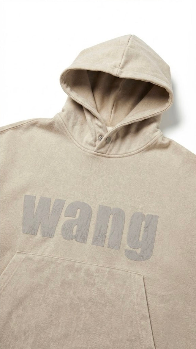 Vintage Oatmeal  Oversized Distressed Pullover Hoodie