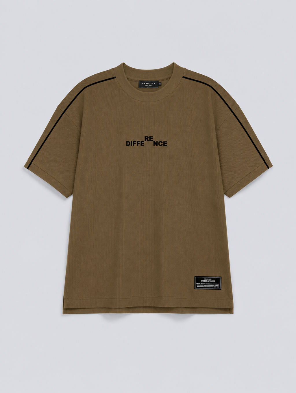 "Difference" Drop-Shoulder Tee Camel Brown