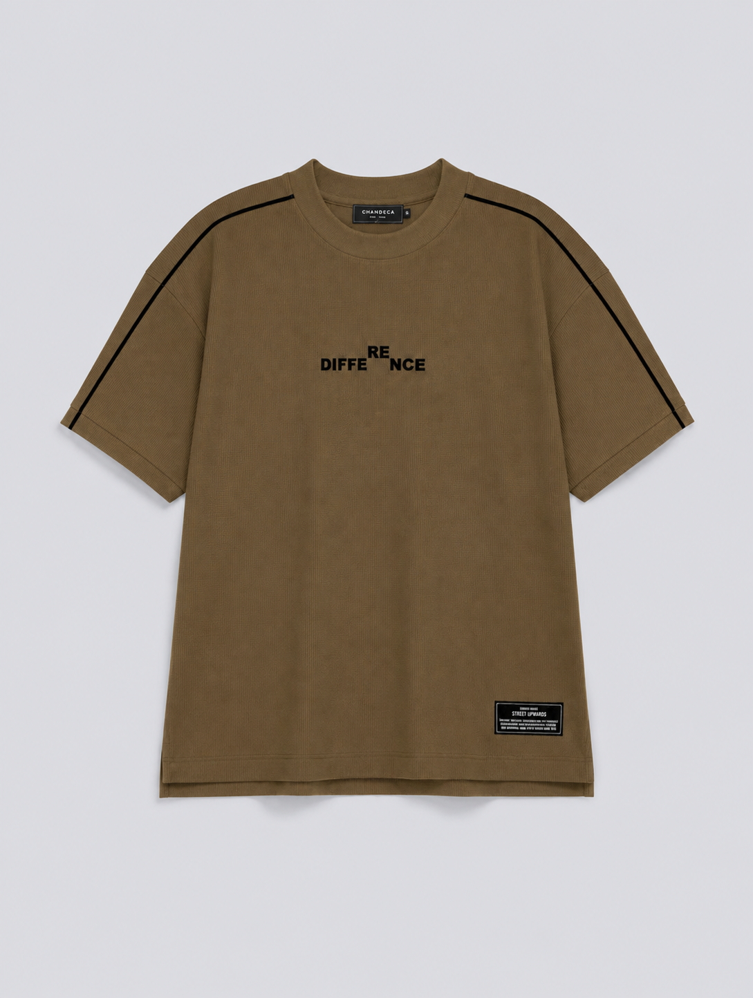 "Difference" Drop-Shoulder Tee Camel Brown