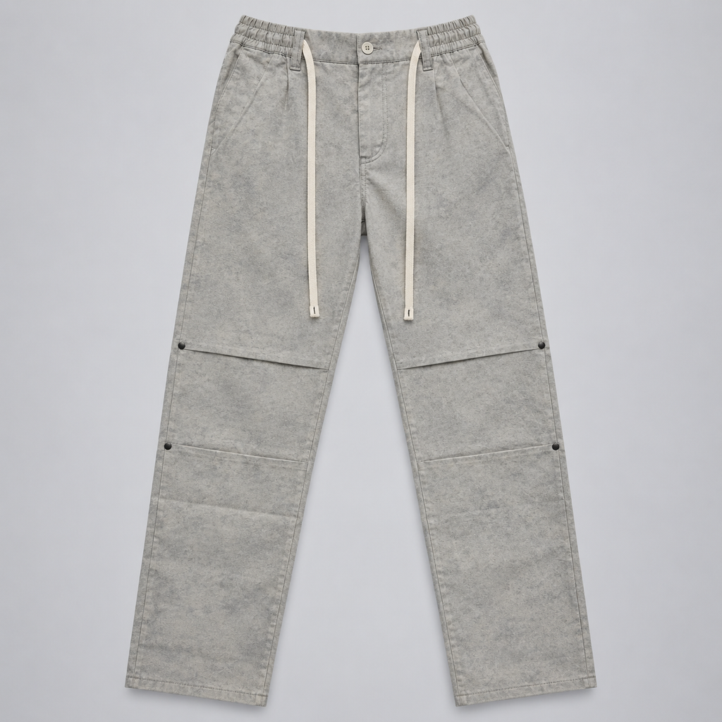 Relaxed Pleated Pants | Stone  Acid Wash