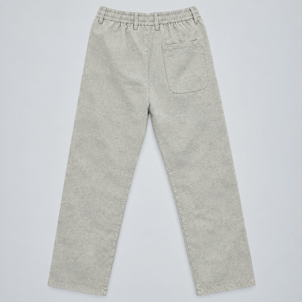 Relaxed Pleated Pants | Off-White Acid Wash