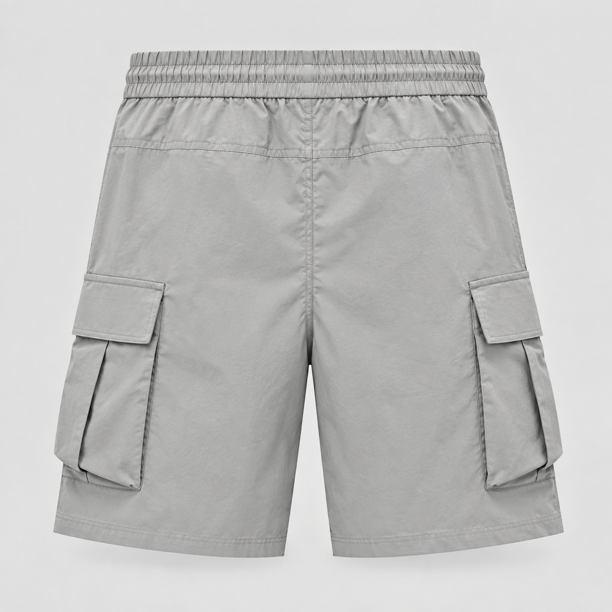 Grey Utility Pleated Cargo Shorts