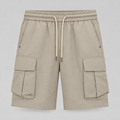 Desert Sand Utility Pleated Cargo Shorts