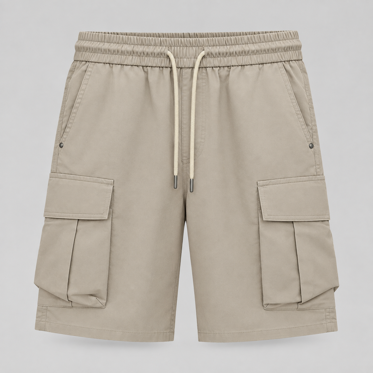 Desert Sand Utility Pleated Cargo Shorts