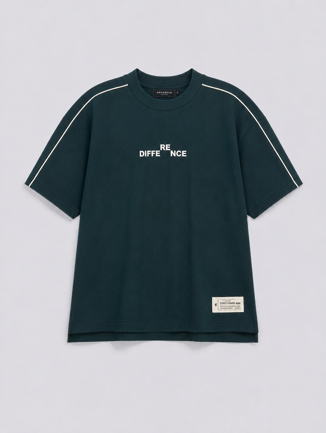 "Difference" Drop-Shoulder Tee Bottle Green